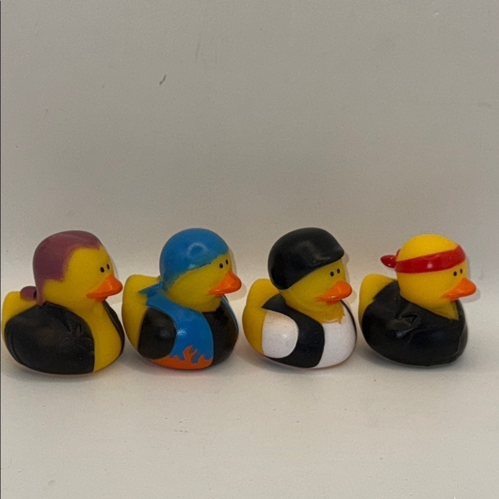Motorcycle  Rubber Biker Duck Toy Set